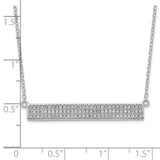 Cheryl M SS Rhodium-plated CZ Bar w/ 1.5in ext. Necklace-WBC-QCM1521-17.5