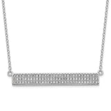 Cheryl M SS Rhodium-plated CZ Bar w/ 1.5in ext. Necklace-WBC-QCM1521-17.5