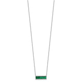 Cheryl M SS Rhod Emerald-cut Green Nano Crystal And CZ Bar Necklace-WBC-QCM1525-18