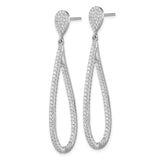 Cheryl M Sterling Silver Rhodium-plated CZ Teardrop In-Out Post Earrings-WBC-QCM1538