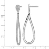 Cheryl M Sterling Silver Rhodium-plated CZ Teardrop In-Out Post Earrings-WBC-QCM1538