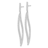 Cheryl M Sterling Silver Rhodium-plated CZ Fancy In and Out Earrings-WBC-QCM1539