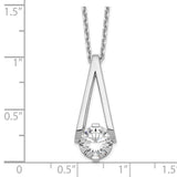 Cheryl M Sterling Silver Rhodium-plated CZ Fancy V w/ 2in ext. Necklace-WBC-QCM1551-16