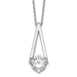 Cheryl M Sterling Silver Rhodium-plated CZ Fancy V w/ 2in ext. Necklace-WBC-QCM1551-16