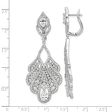 Cheryl M Sterling Silver Rhodium-plated Fancy CZ Hinged Dangle Earrings-WBC-QCM1559