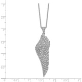 Cheryl M Sterling Silver Rhodium-plated CZ Angel Wing 18in Necklace-WBC-QCM703-18