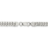 Sterling Silver 6.4mm Polished Domed Curb Chain-WBC-QDB180-22