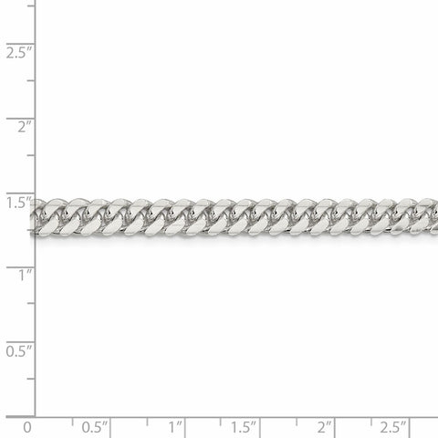 Sterling Silver 6.4mm Polished Domed Curb Chain-WBC-QDB180-8