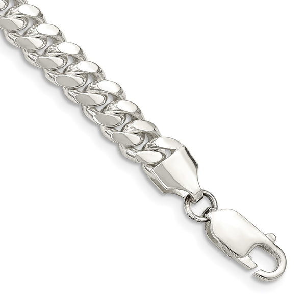 Sterling Silver 6.4mm Polished Domed Curb Chain-WBC-QDB180-9