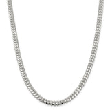Sterling Silver 6.4mm Polished Domed Curb Chain-WBC-QDB180-18