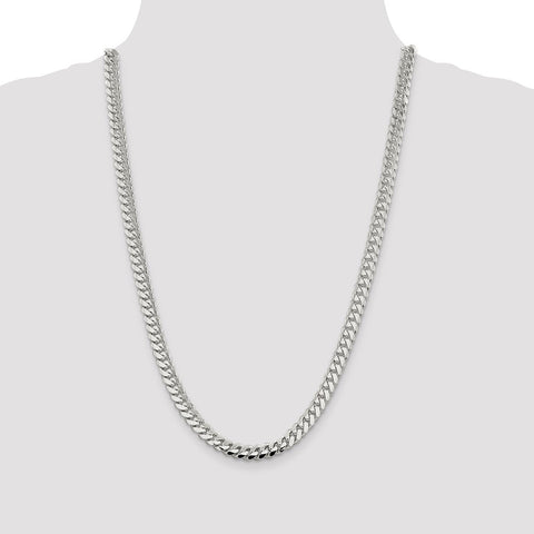 Sterling Silver 7.25mm Polished Domed Curb Chain-WBC-QDB200-26