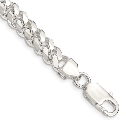 Sterling Silver 7.25mm Polished Domed Curb Chain-WBC-QDB200-8