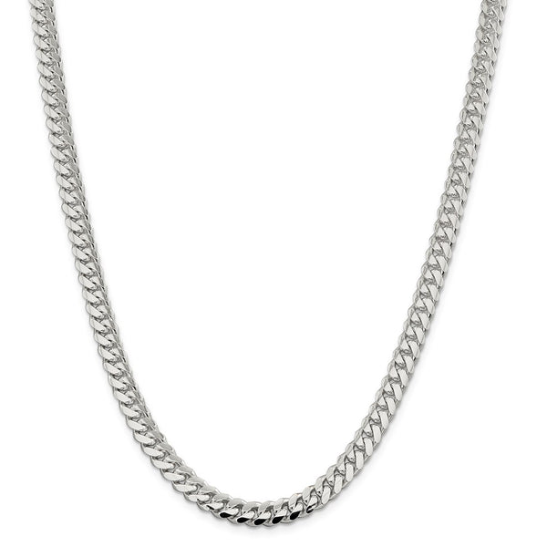 Sterling Silver 7.25mm Polished Domed Curb Chain-WBC-QDB200-26