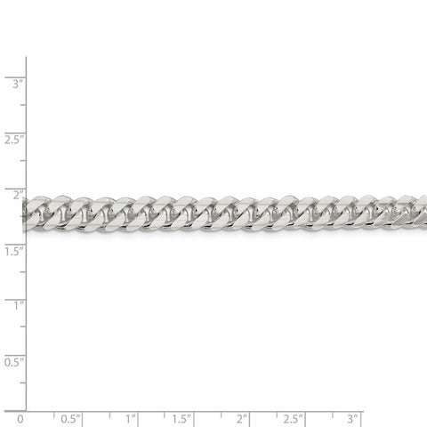 Sterling Silver 7.8mm Polished Domed Curb Chain-WBC-QDB220-28