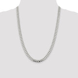 Sterling Silver 7.8mm Polished Domed Curb Chain-WBC-QDB220-24