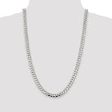 Sterling Silver 7.8mm Polished Domed Curb Chain-WBC-QDB220-26