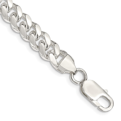 Sterling Silver 7.8mm Polished Domed Curb Chain-WBC-QDB220-9