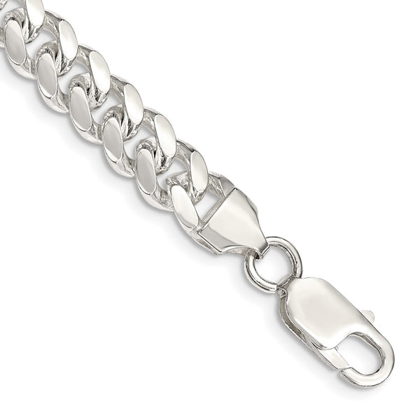 Sterling Silver 7.8mm Polished Domed Curb Chain-WBC-QDB220-8