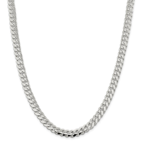 Sterling Silver 7.8mm Polished Domed Curb Chain-WBC-QDB220-24