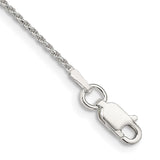 Sterling Silver 1.1mm Diamond-cut Rope Chain Anklet-WBC-QDC015-10