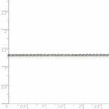 Sterling Silver 1.5mm Diamond-cut Rope Chain Anklet-WBC-QDC020-9