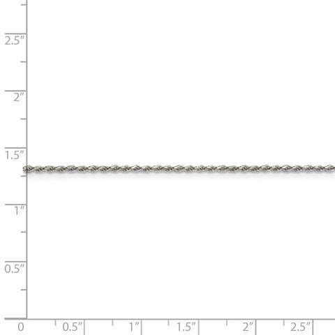 Sterling Silver 1.5mm Diamond-cut Rope Chain Anklet-WBC-QDC020-10