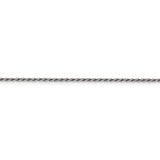 Sterling Silver Rhodium-plated 1.5mm Diamond-cut Rope Chain Anklet-WBC-QDC020R-9