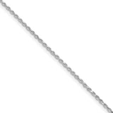 Sterling Silver Rhodium-plated 1.5mm Diamond-cut Rope Chain Anklet-WBC-QDC020R-9