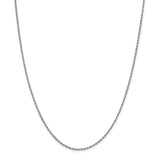 Sterling Silver Rhodium-plated 1.7mm Diamond-cut Rope Chain-WBC-QDC025R-36