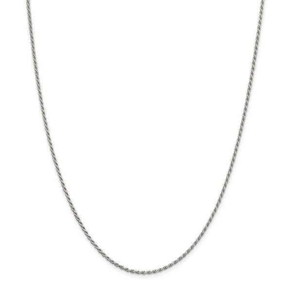 Sterling Silver Rhodium-plated 1.7mm Diamond-cut Rope Chain-WBC-QDC025R-36