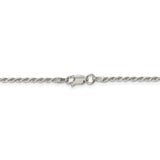 Sterling Silver 1.85mm Diamond-cut Rope Chain-WBC-QDC030-42