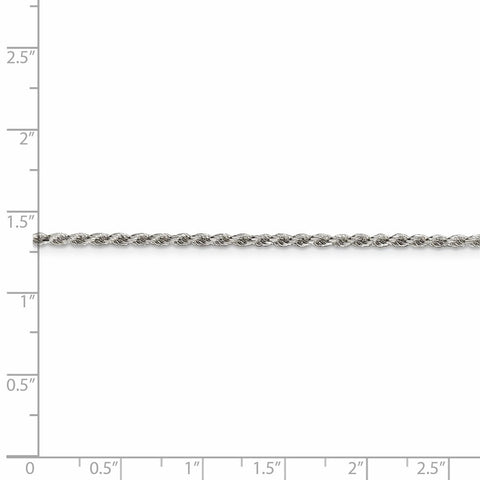 Sterling Silver 1.85mm Diamond-cut Rope Chain Anklet-WBC-QDC030-9