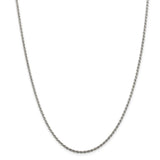 Sterling Silver Rhodium-plated 1.85mm Diamond-cut Rope Chain-WBC-QDC030R-28