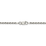 Sterling Silver 2.25mm Diamond-cut Rope Chain-WBC-QDC050-24