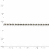 Sterling Silver 2.25mm Diamond-cut Rope Chain Anklet-WBC-QDC050-10