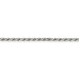 Sterling Silver 2.5mm Diamond-cut Rope Chain Anklet-WBC-QDC055-10