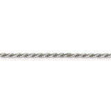 Sterling Silver 2.5mm Diamond-cut Rope Chain w/2in ext.-WBC-QDC055E-18