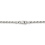 Sterling Silver 2.5mm Diamond-cut Rope Chain w/2in ext.-WBC-QDC055E-18