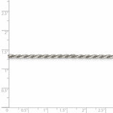 Sterling Silver 2.5mm Diamond-cut Rope Chain Anklet-WBC-QDC055-10