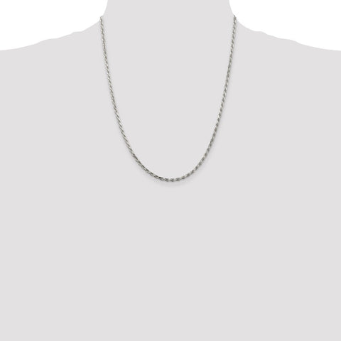 Sterling Silver 2.5mm Diamond-cut Rope Chain-WBC-QDC055-22