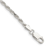 Sterling Silver 2.5mm Diamond-cut Rope Chain Anklet-WBC-QDC055-9