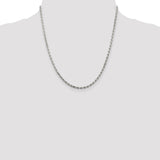 Sterling Silver Rhodium-plated 2.5mm Diamond-cut Rope Chain-WBC-QDC055R-20