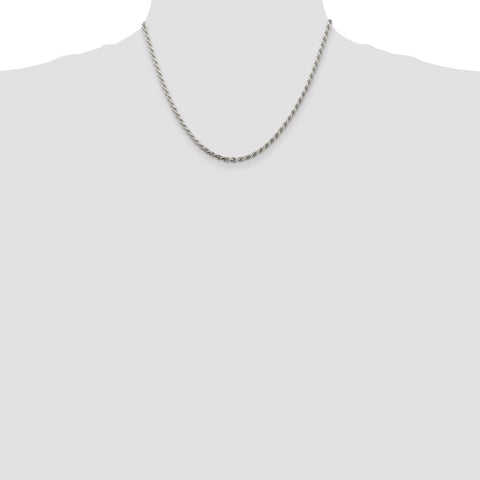 Sterling Silver 2.75mm Diamond-cut Rope Chain-WBC-QDC060-18