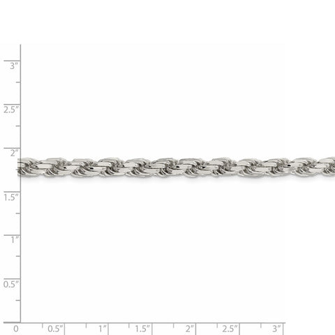 Sterling Silver 5.75mm Diamond-cut Rope Chain-WBC-QDC120-10
