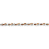 Sterling Silver And Rose Vermeil 2.5mm Diamond-cut Rope Chain-WBC-QDCR060-8