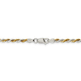 Sterling Silver And Vermeil 2.5mm Diamond-cut Rope Chain-WBC-QDCY060-7