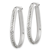 Sterling Silver Diamond Mystique Pear Hoop Earrings-WBC-QDF160