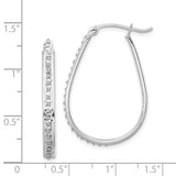 Sterling Silver Diamond Mystique Pear Hoop Earrings-WBC-QDF160