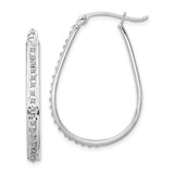 Sterling Silver Diamond Mystique Pear Hoop Earrings-WBC-QDF160