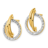 Sterling Silver 18k Gold-Plated Diamond Mystique Post Earrings-WBC-QDF186